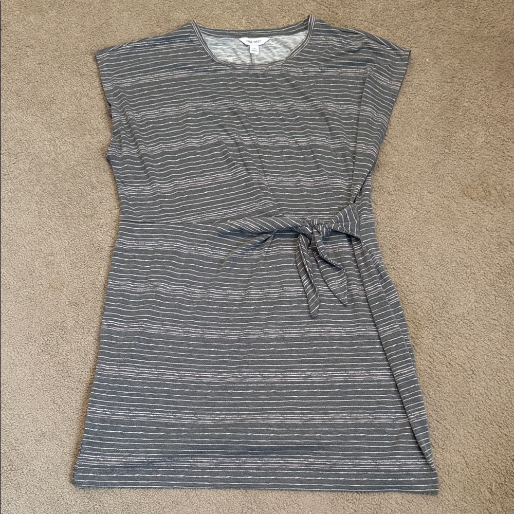 Nine West Gray Striped Mini Dress